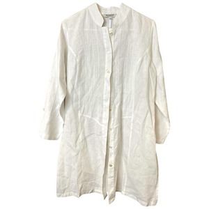 MOGADOR ANACAPRI WHITE LINEN TOP BLOUSE S